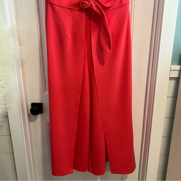 London‎ Times Bright Rose Pink Sleeveless Belted Skirted Jumpsuit. Size 14. - Picture 7 of 14